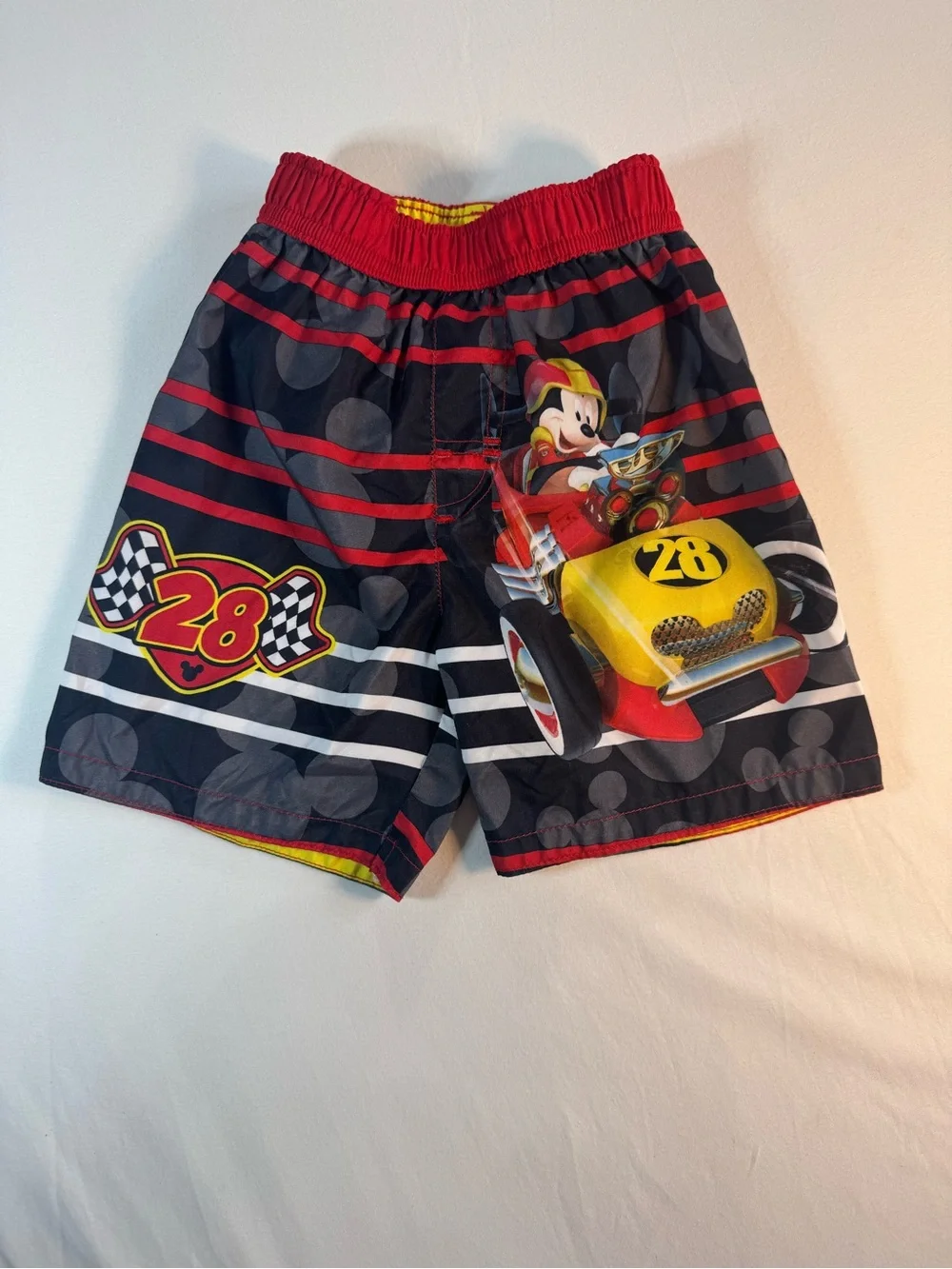 Disney Mickey and the Roadster Racers Toddler Swim Trunks Size 2T Black Red